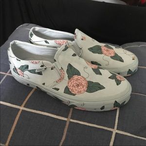 Flower print vans